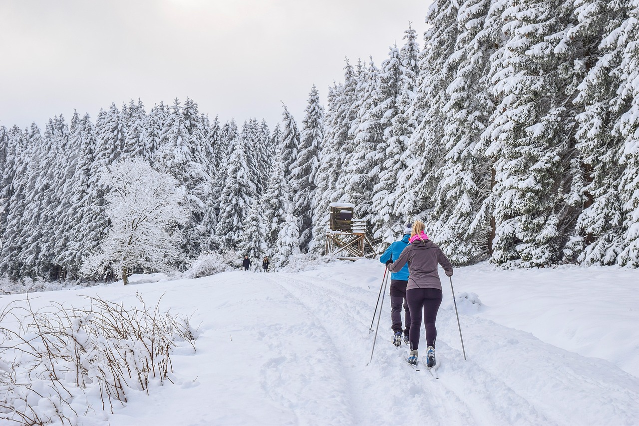 Piste de ski entourée de sommets enneigés dans la vallée du Queyras.